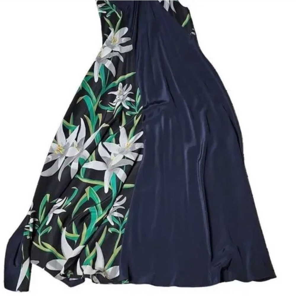 DVF Diane von Furstenberg Panelled Maxi Dress Harlow Black/Alexander Blue - Picture 3 of 5